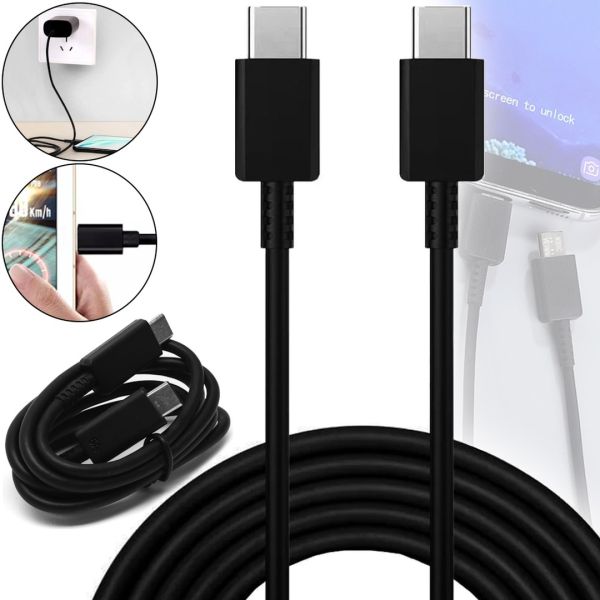 Кабель для зарядного устройства Samsung Type-C USB-C 25W 3A 1 м для быстрой зарядки и передачи данных телефона, зарядка шнур 100 см для смартфона