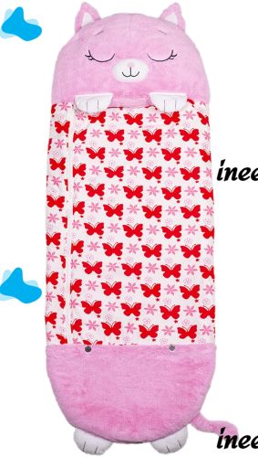 Sleeping Bag with Pillow for Children Happy Nappers Kitty 3 in 1 Children's Sleeping Bag Slip 130X50 cm Cocoon Transformer, Pillow toy with Zipper