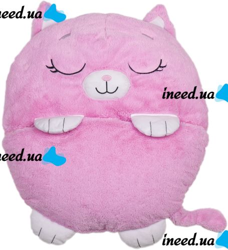 Sleeping Bag with Pillow for Children Happy Nappers Kitty 3 in 1 Children's Sleeping Bag Slip 130X50 cm Cocoon Transformer, Pillow toy with Zipper