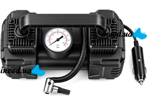 Halfsun SCK619 Two-Cylinder Car Compressor with a Tire Inflation Tool Kit (150 PSI) and XL-1025 Cigarette Lighter Air Pump