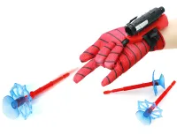Детская игрушка перчатка бластер Человек Паук Spider Wrist Transmitter AND-5659 игрушечный пистолет на руку с арбалетом и 3 присосками Спайдер мен