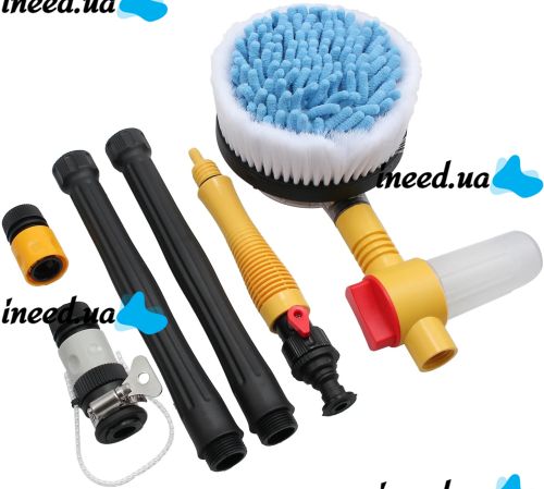 Обертається насадка для шланга Water Blast Cleaner Roto Brush MC - 1065 комплект для миття та чищення з щіткою з мікрофібри і резервуаром для авто