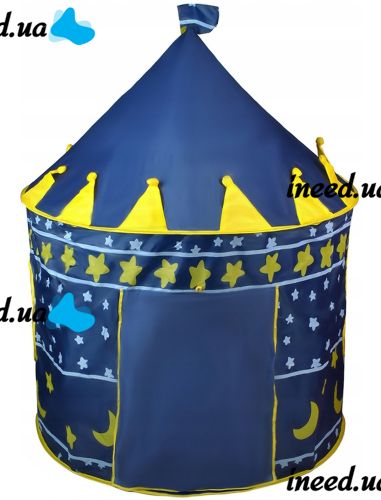 Children's Play Tent Tent Beautiful Cubby house 135X105 cm Folding Game Lock, Prefabricated Teepee for Games with Carrying Bag Blue 