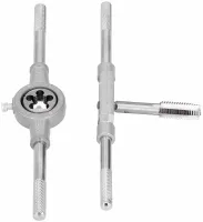 Tap and Die Set M3-M12 20 pieces set of steel taps and dies for metric thread cutting in a case with sword and lancet