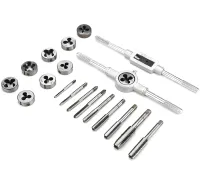 Tap and Die Set M3-M12 20 pieces set of steel taps and dies for metric thread cutting in a case with sword and lancet