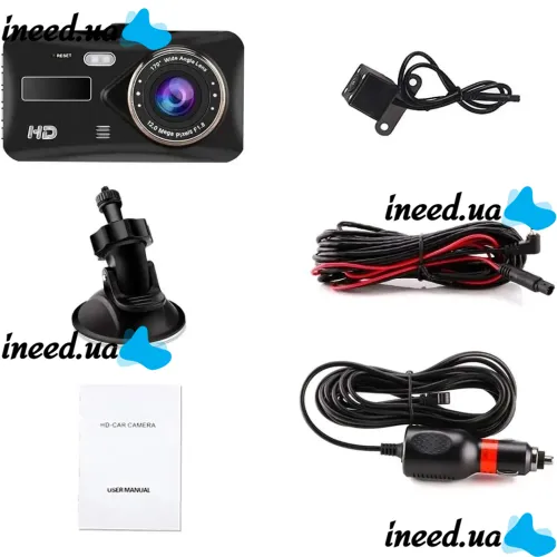 Автомобільний відеореєстратор 4 " Full HD сенсорний екран DVR BT - 100 на 2 Камери заднього виду Універсальний авторегістратор з двома камерами