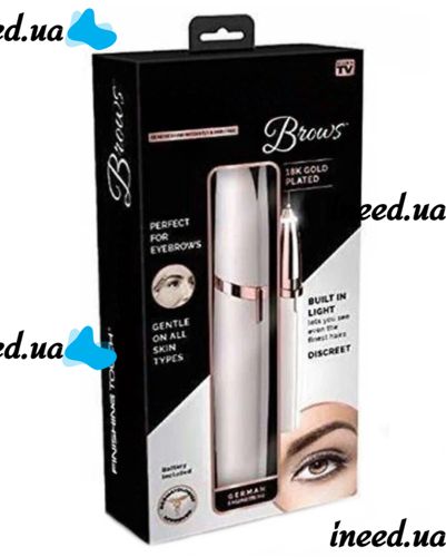Жіночий епілятор для брів Finishing Touch Flawless Brows, портативний тример Електробритва для видалення волосся на батарейках Білий