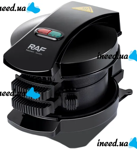 Electric double-deck burger maker RAF R.2204 600 W round burger machine with non-stick coating for cooking burgers from mains 220V