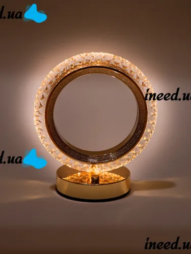 Circle Table Light PC-8217 touch circle night lamp, LED lamp light with crystals on acrylic stand 3 modes