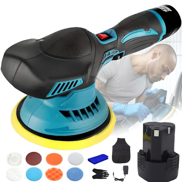 Makita 12V D600 12V Cordless Polishing Machine is a Rechargeable Eccentric Car Polishing Machine with 6-speed Nozzles