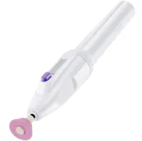 Wireless Manicure and Pedicure Cutter Salon Shaper 5 Nozzles, Manicure Set Nail Grinder Salon Shaper Battery Powered White