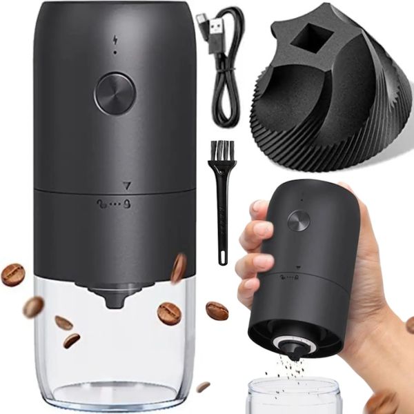 Беспроводная электрическая кофемолка Electric Coffee Grinder KMDJ-2A с регулятором помола, Аккумуляторная USB мельница для кофейных зерен MAG-640