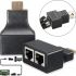 Одноканальний пасивний подвійний перехідник Подовжувач HDMI сигналу-2xRJ45 адаптер Voltronic по UTP кабелю по двом крученим парам до 30м 1080p Чорний