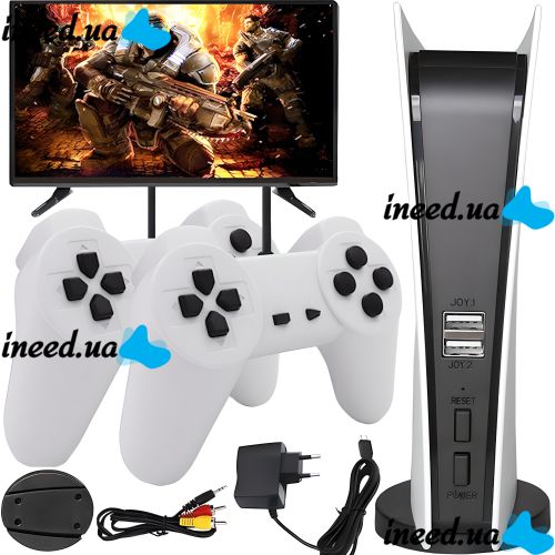 Dendy 8 Bit Game Station PS5 Game Console with Two Joysticks and 620 Built-in GS5 Games, Dendy G155 Children's Retro Console for TV