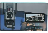 Color Outdoor IP Surveillance Camera with Dual Camera P11 WiFi Video Camera with Night Shooting, Motion Sensor and Microphone 3MP SD RJ45
