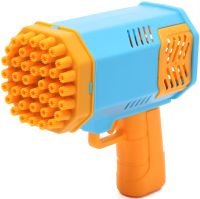 Генератор мильних бульбашок Rocket Bubble Gun на 40 отворів з піддоном, дитячий іграшковий пістолет з LED підсвічуванням на батарейках від 3-х років 555-2