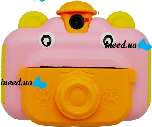 Дитячий фотоапарат з миттєвим друком фото Kids Print Camera Pink цифрова камера Полароїд на акумуляторі для дітей від 6 років 12МП 1080HD рожева