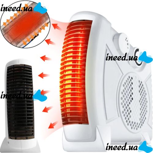Domotec MS-5903 2000W Outdoor Electric Fan Heater , Portable Table Heater 2 in 1 with Thermostat Domotec MS5903 White