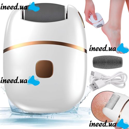 Electric Foot Grinder BJ-666 Cordless Cordless Cordless USB Rough Skin Remover Pumice Stone White
