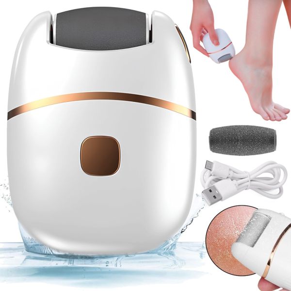 Электрическая пемза для ног и стоп Electric Foot Grinder BJ-666 беспроводная аккумуляторная шлифовальная пилка для удаления грубой кожи от USB Белая