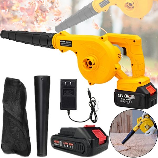 Аккумуляторная воздуходувка DeWalt DCV100 21V 2Ah для уборки листьев, Беспроводной садовый пылесос дуйка Blower Деволт 600W с мешком для пыли