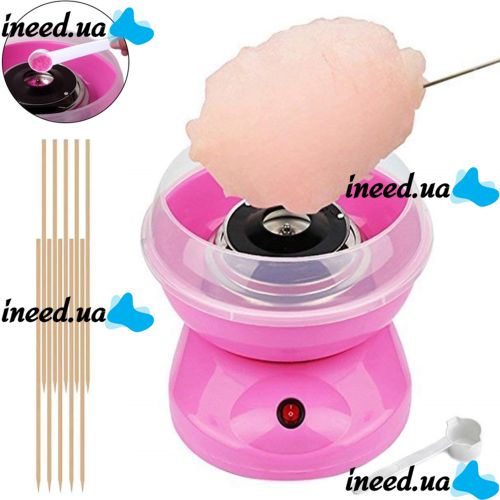 Мини аппарат для сладкой ваты Cotton Candy Maker GCM-520, Розовый, Машинка для сахарной ваты 500W, Сладкая вата для дома