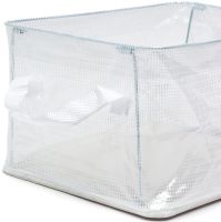 Универсальный органайзер в шкаф Storage Box LY-706 48х20х20 см прозрачная тканевая корзина с каркасом для хранения вещей и нижнего белья 27 л Белая