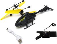 Літаючий вертоліт на радіокеруванні Dynamic Helicopter LH - 1804 2 в 1 акумуляторна дитяча іграшка з управлінням браслетом і підсвічуванням USB LH1804