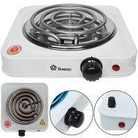 Електрична настільна спіральна плита на одну конфорку Domotec MS-5801 1000W, одноконфорочная електроплита 1000Вт з термостатом на 5 положень