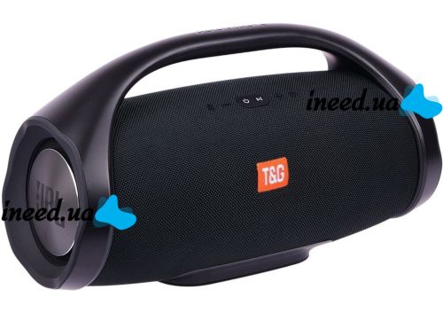 Large Wireless Music Speaker T&G Booms Box Big Black with Handle Portable Bluetooth Speaker Style T&G Boombox USB AUX for Android IOS