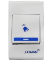 Дверний дзвінок Luckarm Intelligent D006 від розетки 220V бездротова кнопка передавач сигналу і приймач від мережі на 38 мелодій для вхідних дверей до 100 м