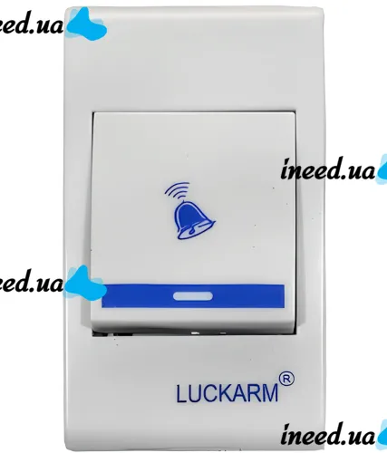 Дверний дзвінок Luckarm Intelligent D006 від розетки 220V бездротова кнопка передавач сигналу і приймач від мережі на 38 мелодій для вхідних дверей до 100 м
