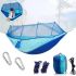 Подвесной туристический нейлоновый гамак Hammock With Net Blue до 200 кг с москитной сеткой для кемпинга, Походный гамак 263х135 Синий