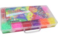 A set of elastic bands for weaving bracelets Band Accessory Case NR-2 set with a hook and holder for needlework and creativity 1500 pieces in a case from 3 years old