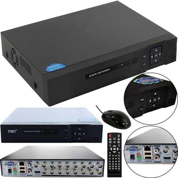 Проводной видеорегистратор DVR UKC CAD 1216 AHD 16 канальный, Сетевой IP Регистратор на 16 камер для видеонаблюдения и управления камерами Черный