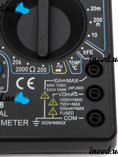 Цифровий мультиметр вольтметр амперметр Digital DT-838 автоматичний ручний тестер сили струму, напруги і опору з дисплеєм DT838