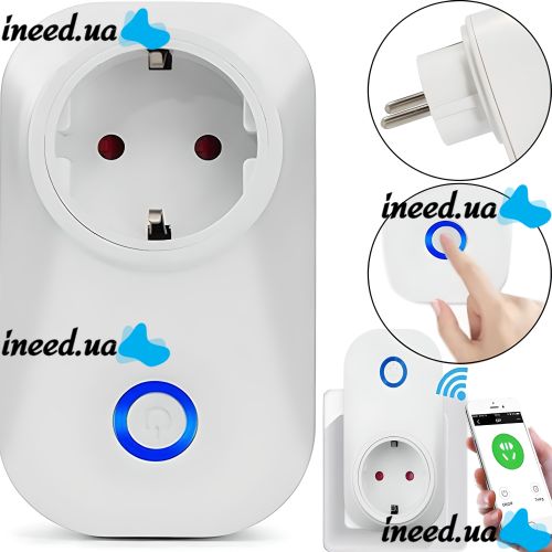 Розумна WiFi розетка WiFi Smart Socket Plug SA-14 10A 100-240V з дистанційним управлінням з телефону, Смарт розетка з Wi-Fi підключенням в розетку
