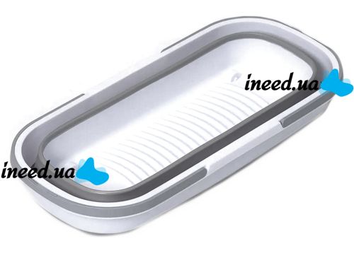 Складне відро для прибирання та прання Barrel LY - 630 складна силіконова раковина, кошик з ручками і коліщатками для широкої Швабри 15 л сіра LY630