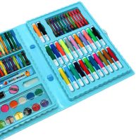 Художній набір для творчості Art Set 86 предметів, дитячий комплект маркерів, олівців і фарб в кейсі для малювання від 3-х років Синій