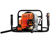 Бензиновый двухтактный мотобур GTM AG52H-D 52 см3 со шнеком для бурения земли, грунта и ям, земляной бензобур для сверления отверстий 52CC MD9680