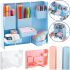 Desktop Folding Organizer Folding Storage Box FB-1990 for stationery, Stand case for office and small items for 6 compartments