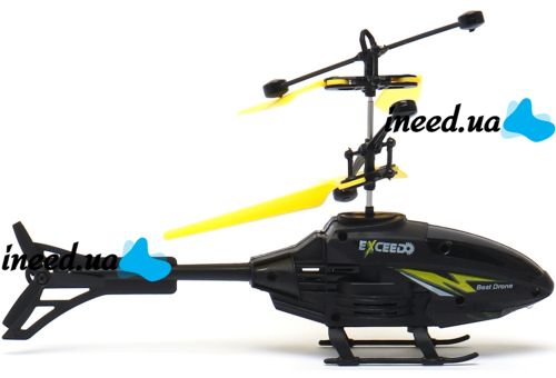 Літаючий вертоліт на радіокеруванні Dynamic Helicopter LH - 1804 2 в 1 акумуляторна дитяча іграшка з управлінням браслетом і підсвічуванням USB LH1804