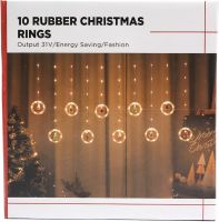 Внутренняя цветная гирлянда штора Xmas Фигурки в кольце 3 м 110 LED диодов M, светодиодная мультицветная RGB гирлянда-занавес на окно 3мх70см 220V