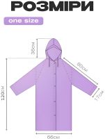 Reusable Raincoat with Hood EVA Raincoat TY876 120 cm Universal Windproof Button-down Raincoat with Long Sleeves from Rain and Wind AND-74