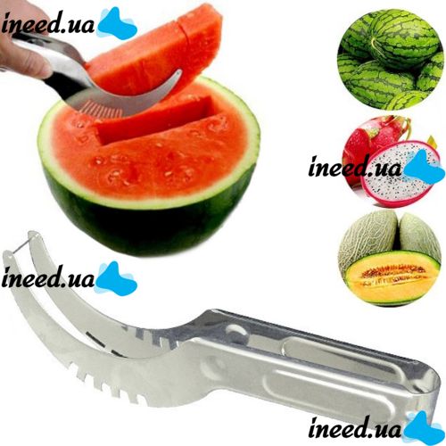 Ніж для чищення і нарізування кавуна і дині часточками Angurello Genietti Watermelon Slicer, Слайсер для фігурної нарізки кавунів 24.5 см, Кавурезка