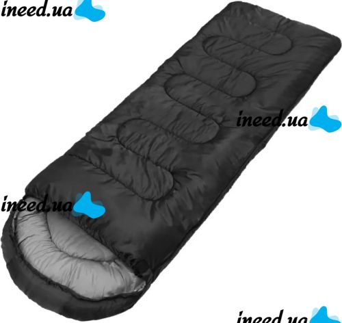 Sleeping bag Tramp TR-2175 up to -20 degrees 210X75 cm water-repellent insulated hiking winter sleeping bag with hood and cover Black