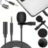 Микрофон петличка для телефона Lavalier Micro Phone JH-043-A 3.5 AUX проводная нагрудная петличка с зажимом клипсой и разъемом для наушников Черная