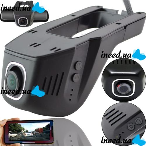 Автомобільний відеореєстратор UKC DVR D9 Wi-Fi HD 1080p на лобове скло, авторегістратор H7 з управлінням від телефону в салон машини чорний