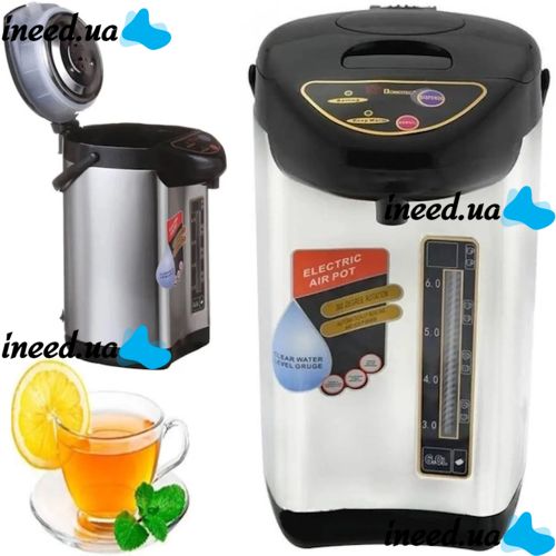 Electric kettle thermos thermopot Domotec MS-6000 6L liters 800W with display and temperature control, Electric thermos kettle with heated boiling water