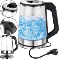 Electric glass kettle BITEK BT-7846 2.3 liters, Desktop electric kettle BITEK BT7846 2000W with automatic disconnection from the mains Black